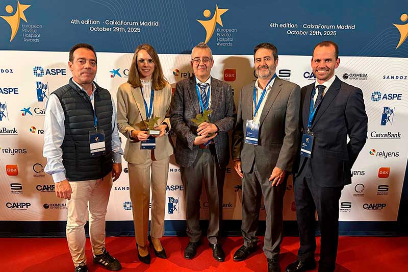 El equipo de Ribera que acudio a la gala de los premios - S.Orio, T.Menendez, M.Miron, A.Girones y S.Sanchis